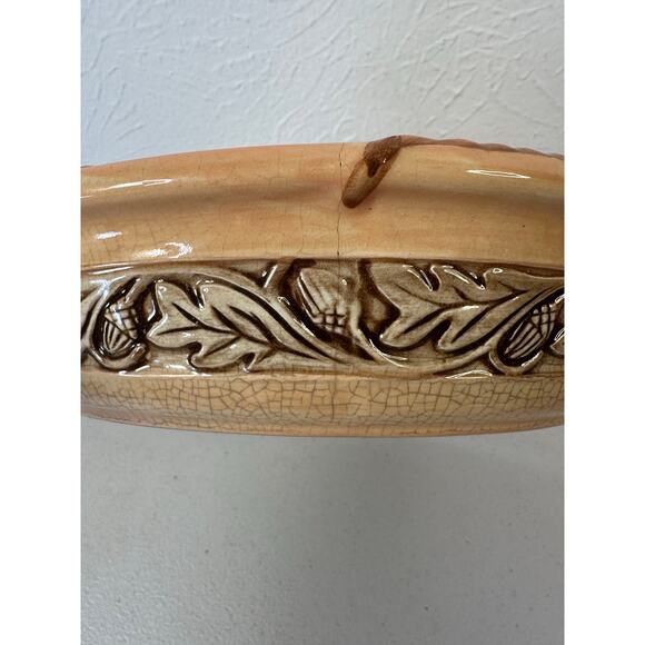 THANKSGIVING Autumn Settings Pie Plate by RUSS Berrie Co hand-painted Deep Dish - Picture 7 of 8